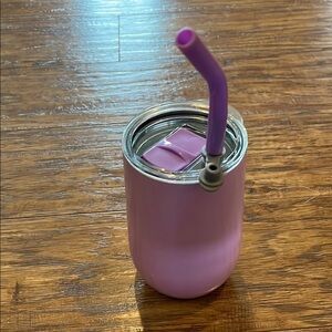Purple Tumbler with Straw